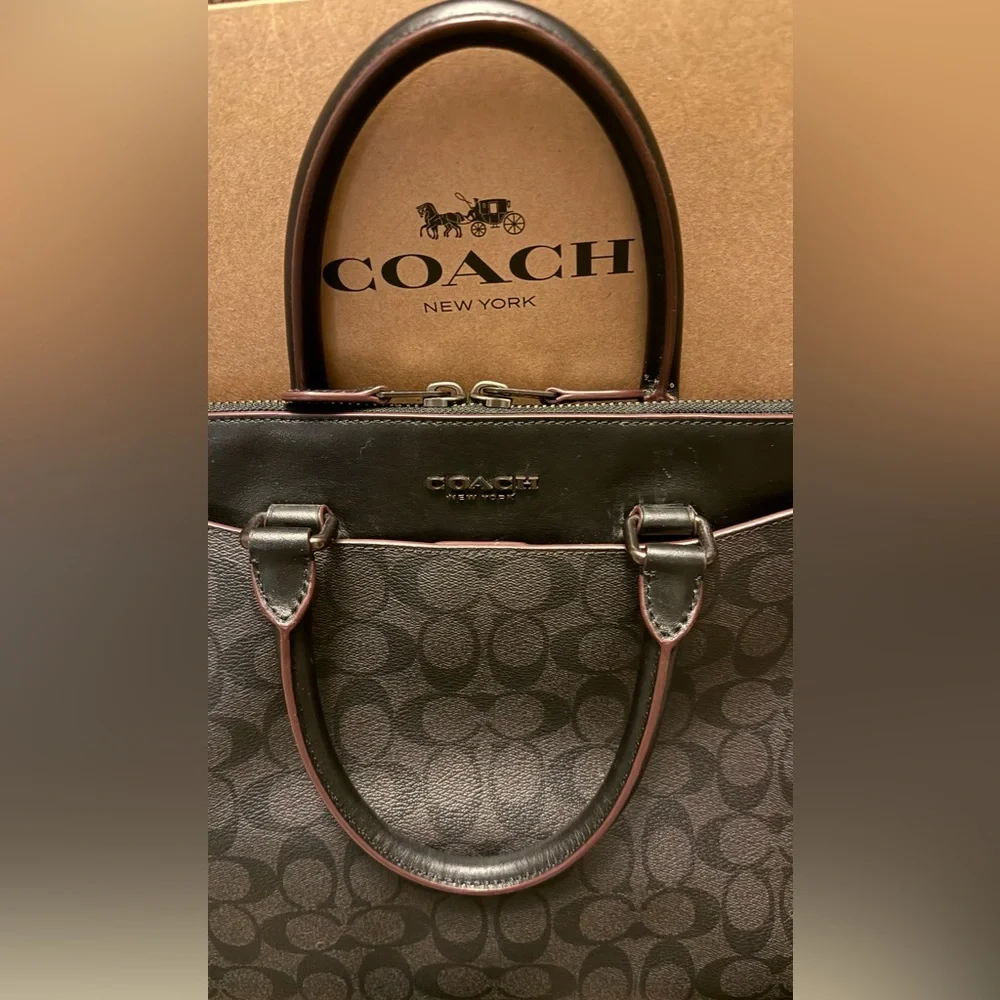Coach Black and Gray Briefcase